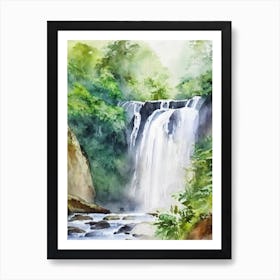 Laxapana Falls, Sri Lanka Water Colour  Art Print