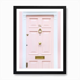 Pastel Pink Door Notting Hill Art Print