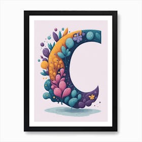 Colorful Letter C Illustration 15 Art Print