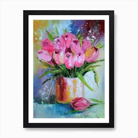 Bouquet of tulips Art Print