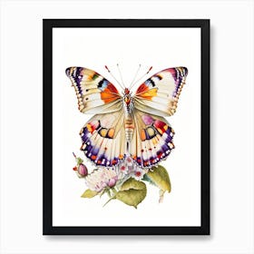 Painted Lady Butterfly Decoupage 2 Art Print