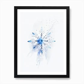 Unique, Snowflakes, Minimalist Watercolour 2 Art Print