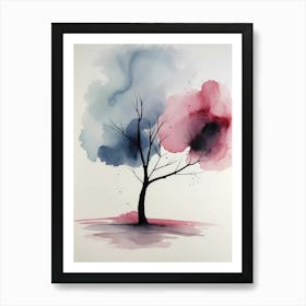 Watercolor Tree Painting Art Print