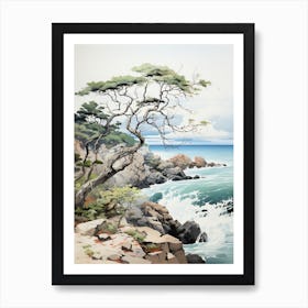 San In Coast In Tottori, Japanese Brush Painting, Ukiyo E, Minimal 1 Art Print