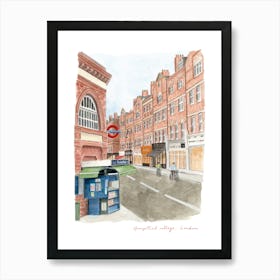 Hampstead High Street, London Art Print