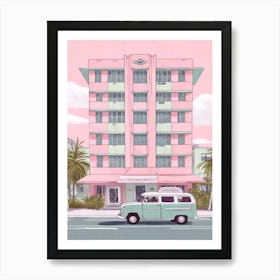 Miami Pink Van Summer 4 Art Print