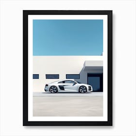White Audi R8 RS8 Art Print
