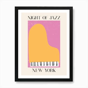 New York Jazz Pink Poster