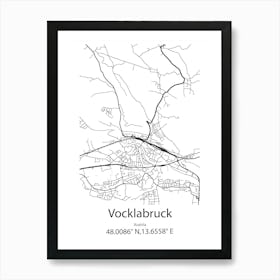 Vocklabruck,Austria Minimalist Map Art Print