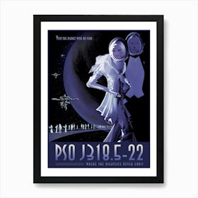 Pso J18-52m, Planet With No Star,  Nightlife, Space Vintage Poster Art Print