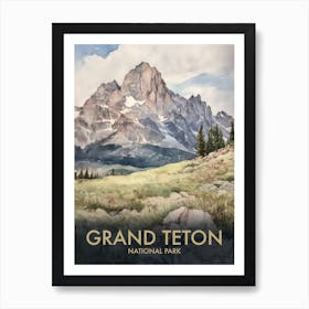 Teton National Park Vintage Travel Poster 1 Art Print