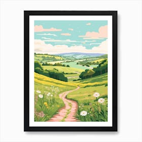 The North Downs Way England 2 Hike Illustration Art Print