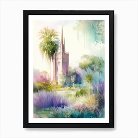 Bok Tower Gardens, 1, Usa Pastel Watercolour Art Print