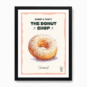 Coconut Donut The Donut Shop 2 Art Print