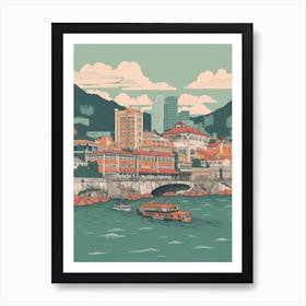 Busan South Korea Travel Illustration 3 Art Print