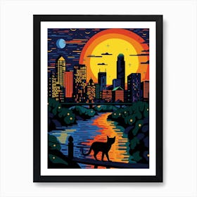 Houston, United States Skyline With A Cat 1 Poster