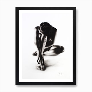 Nude Woman Charcoal Study 41 Art Print