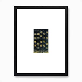 Linocut Indiscreet Windows Art Print