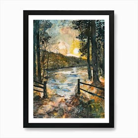 Sunset At The Lake Art Print