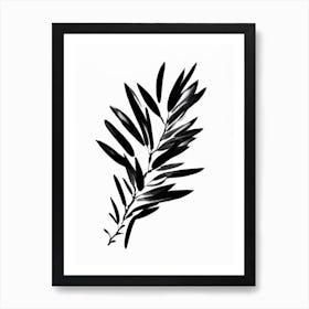 Olive Branch Symbol Black And White Painting Art Print