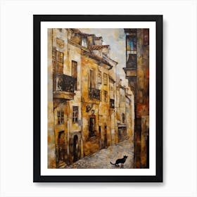 Painting Of Vienna With A Cat In The Style Of Gustav Klimt 4 Art Print