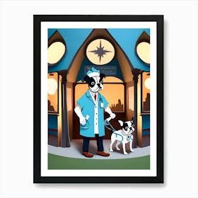 Doctor And Dog-Reimagined Art Print