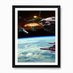 Galactic Multiverse Meet up - BSG - NX01 - Cube - Viper-RednipArt2000 Art Print