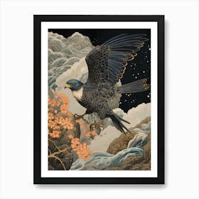 Eurasian Sparrowhawk 1 Gold Detail Painting Art Print