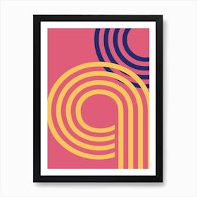Multiline Pink Abstract Art Print