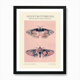 Velvet Butterflies Collection Radiant Butterflies William Morris Style 7 Art Print