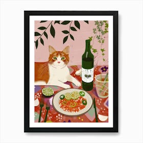 Cat And Mexican Food 1 Art Print