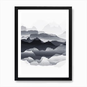 Faded Mountains Art Print