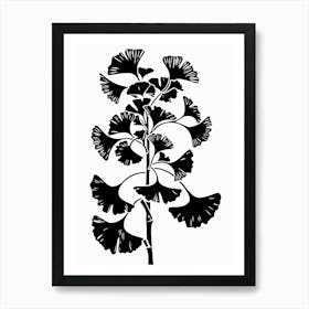 Ginkgo Tree Simple Geometric Nature Stencil 2 Art Print