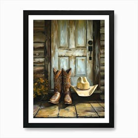 Cowboy Boots And Hat Art Print