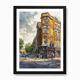 Lewisham London Borough   Street Watercolour 3 Art Print