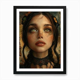 Girl With Green Eyes Art Print