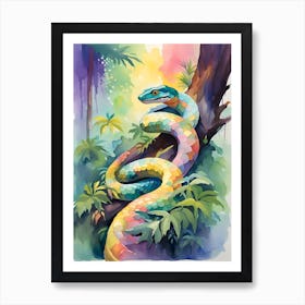 Colorful Snake In The Jungle Art Print