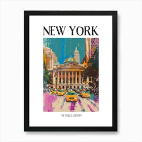 The New York Public Library New York Colourful Silkscreen Illustration 2 Poster Art Print