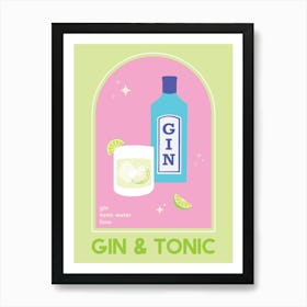 Gin & Tonic Cocktail Art Print