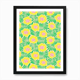 Climbing Flowers Retro Floral Bright And Blooming Art Print