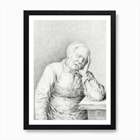 Sleeping Old Woman, With Her Head In Her Hand, Jean Bernard Art Print