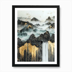 Alaska Range Golden Peaks Art Print