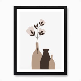 Three Vases With Flowers 2 Art Print