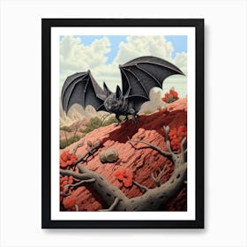 Mexican Free Tailed Bat Vintage Illustration 2 Art Print