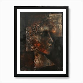 Abstract Painting, Acrylic On Canvas, Brown Color Art Print