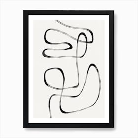 Minimalism Line Art Brush Abstract Drawing Art Print