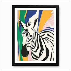 Zebra 4 Cut Out Collage Art Print