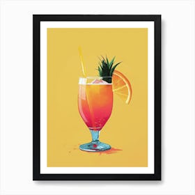 Tropical Drink Swirls of Sip: Retro Mixology Art Print