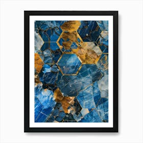 Blue And Gold Mosaic 1 Art Print