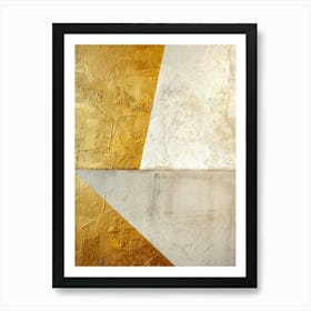 Gold And White Abstract Painting Art Print